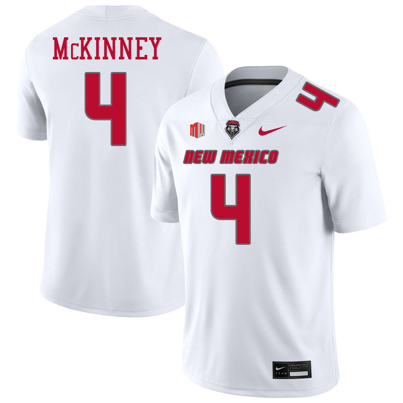 New Mexico Lobos #4 D.J. McKinney College Football Jerseys,Uniforms-White